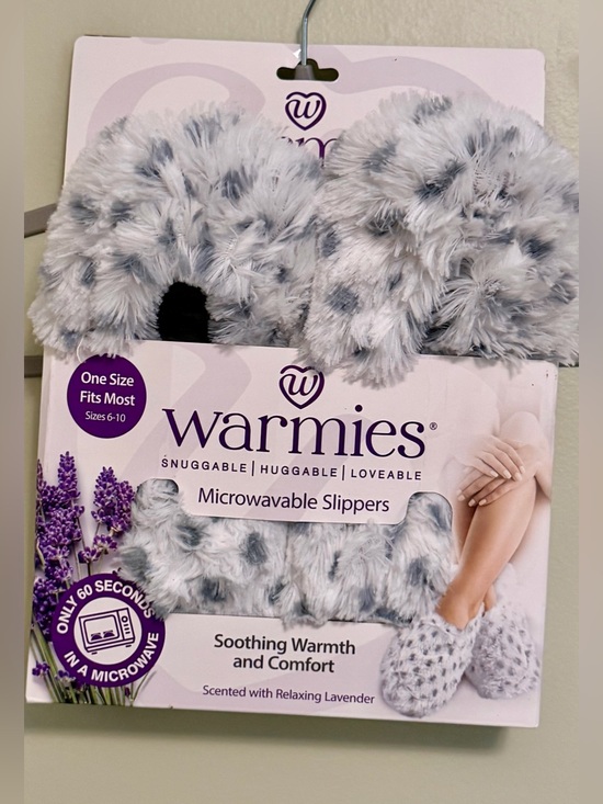 Warmies Shoes - NWT-Warmies Microwavable Slippers - Gray Speckle Plush (OSFM))